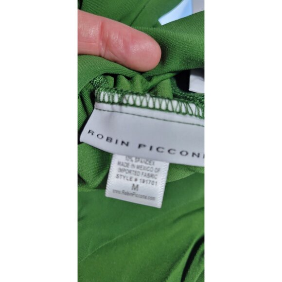 Robin Piccone Ava High Weist Top V Neck Swim Green Bikini Set Sz Medium #02 - Picture 4 of 10